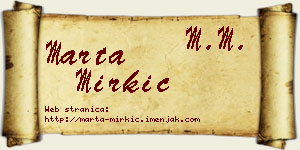 Marta Mirkić vizit kartica